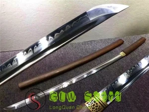 Japan Sword Samurai Katana Sharp Clay Tempered T10 Steel Blade Hardwood Sheath - Picture 1 of 12