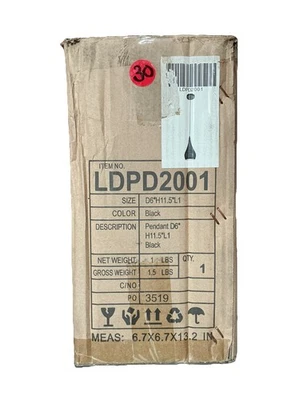 Living District LDPD2001 Nora 1 Light 6" Pendant Ceiling Light ,Black - Image 1 of 4