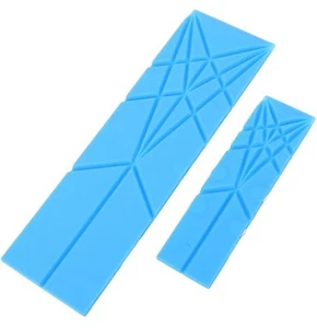 NEW 2Pcs Blue Polygons Magnetic Flat Folding 3-in-1 Measuring Spoons Tsp Tbsp - Picture 1 of 11