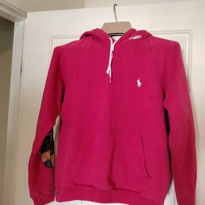 Sudadera para mujer Ralph Lauren pequeña roja con parches a cuadros Madrás Foto 1 de 4