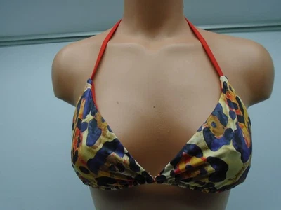 Sauvage  Bikini Top Large Cheeta Print Red, Purple, Tan, Not Padded 63L - Image 1 of 4