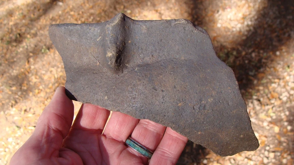 漂亮的 POTTERY RIM 部分带高效 NODULE Georgia Florida 箭头 ~123 ~ — 第 1/1 张图片