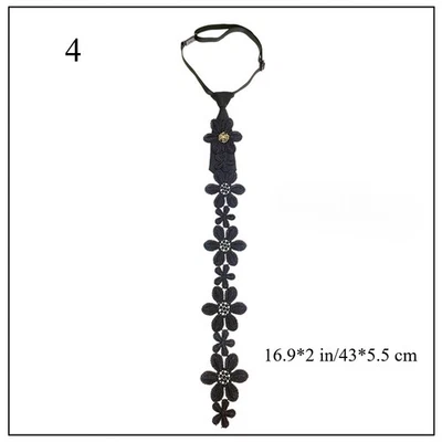 Lace Necktie Ties Hollow Out Scarf Lolita Clothing Accessory Decoration Black — 第 1/4 张图片