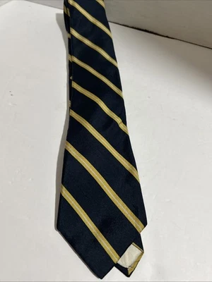 Corbata de seda Guy Laroche hecha en EE. UU. azul marino y dorado Foto 1 de 3