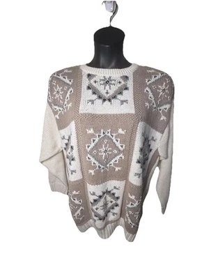 Cottagecore Winter Vtg Cotton Ramie Sweater New Size 1X Dillards Russ Sport - Image 1 of 4