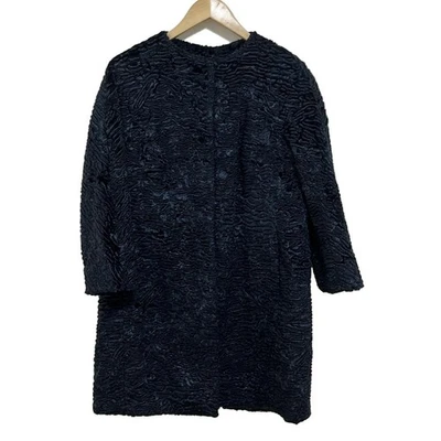 Abrigo S MAX MARA De Manga 3/4 / Piel Ecológica / Marino - Imagen 1 de 4