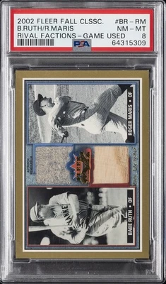 2002 FLEER FALL CLASSIC RIVAL FACTIONS #BR-RM B.RUTH/R.MARIS PSA 8 - Image 1 of 2