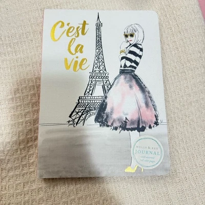 MOLLY & REX JOURNAL NOTEPAD 104 RULED PAPER PARIS CEST LA VIE WOMAN NEW - Image 1 of 4
