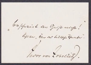 Fedor von Zobelitz scrittore autografo manoscritto Schiller citazione 1903 - Foto 1 di 1