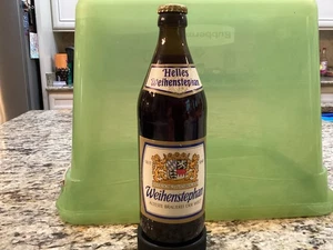 Vintage Imported From Germany - Helles Weihenstephan Brown Beer Bottle w/ Cap - Picture 1 of 10