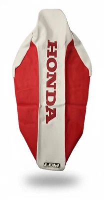🏁 Cubierta de asiento UltraGrip blanca y roja - Se adapta a Honda XR250R / XR250L - 1988-1995 - Foto 1 de 4