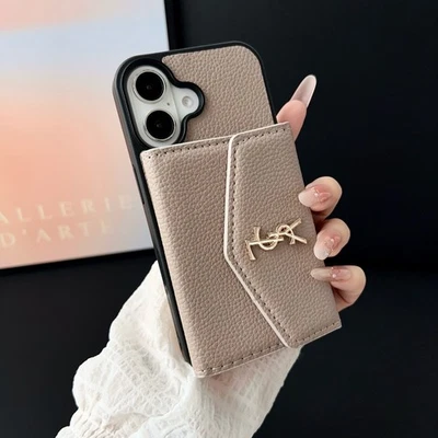 Funda Portatarjetas de Lujo Patrón Lichi para Samsung Galaxy S25 Ultra S24 S23 S22+ Foto 1 de 4