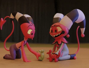 BEMALTE Baby Fizz & Baby Blitzo von Helluva Boss 3Ddruck Resin Statue - Bild 1 von 8