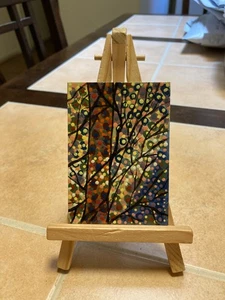 Original ACEO Art Card - Floral tree - 2.5 x 3.5 inches Acrylic painting - Picture 1 of 1