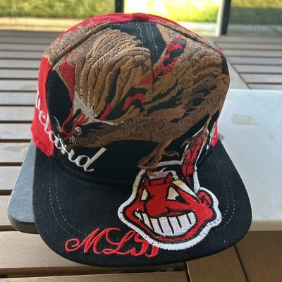 Cleveland Guardians 90s Eagles Aguila MLB Korean Wool Snapback Hat Rare Wahoo - Image 1 of 4