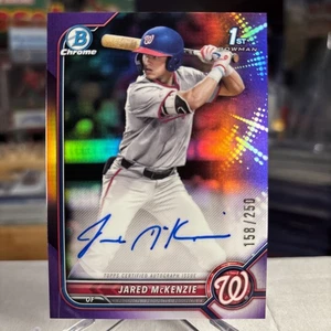 Jared McKenzie 2022 Bowman 1° rifrattore viola AUTO Prospect NATS RC SSP /250 - Foto 1 di 2