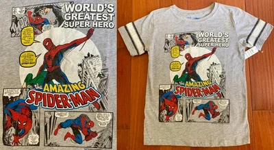 Marvel Spider-Man Boys T-Shirt L (10/12) NWT Disney Store Retro Graphic Tee - Image 1 of 4