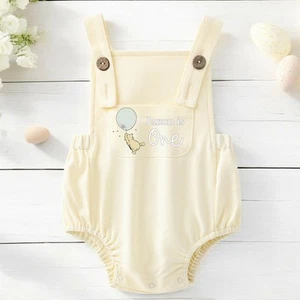 Personalised Pooh Bear Lemon Yellow Birthday Dungarees - Picture 1 of 3