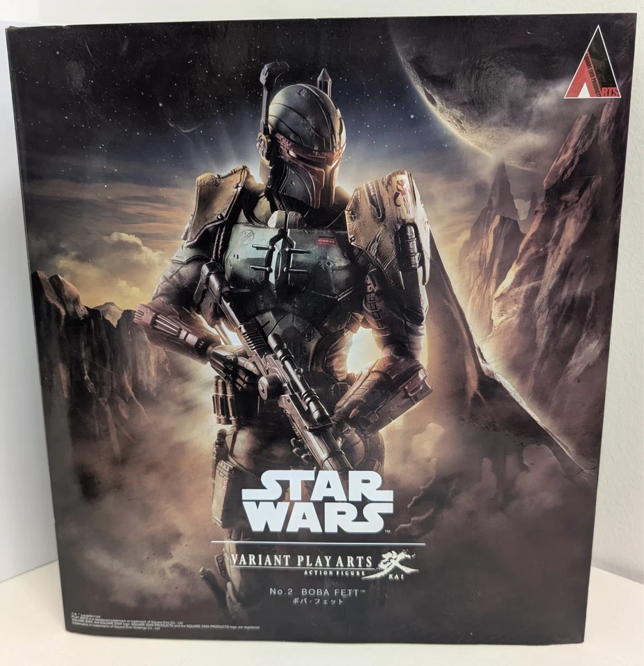 Boneco de ação Star Wars Variant Play Arts nº 2 Boba Fett novo na caixa Square Enix - Imagem 1 de 4