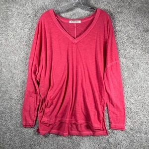 Camiseta túnica We The Free rosa cuello en V manga larga de gran tamaño para mujer S (LEER) - Imagen 1 de 11