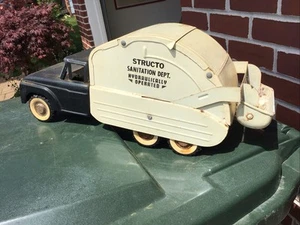 Structo Sanitation Dept Hydraulic Power Garbage Truck Pressed Steel Rare White - Picture 1 of 8