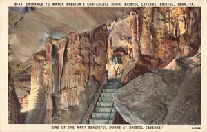 Bristol Caverns Tennessee, sala de conferencias del alcalde Preston, postal vintage - Imagen 1 de 2