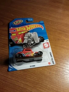 Mattel Hot Wheels 2021 Mattel Games 1/5 RED '32 Ford (UNO) 27/250 - Picture 1 of 4