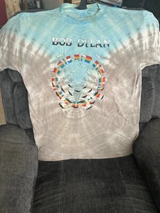 VINTAGE 1989 BOB DYLAN Tie-Dye Tour X-Large Shirt VG+ - Picture 1 of 5
