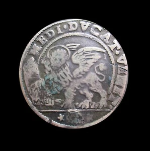 ITALY VENICE 1/2 DUCATO 1665 -67 GR DOMENICO CONTARINI SILVER KM 320 #5438# - Picture 1 of 2
