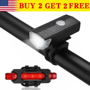 700LM USB Rechargeable LED Bicycle Bike Light Front Headlight Back Taillight Set - Bild 1 von 16