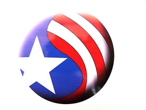 Calcomanía en forma de bola con bandera de Puerto Rico Boricua - Imagen 1 de 2