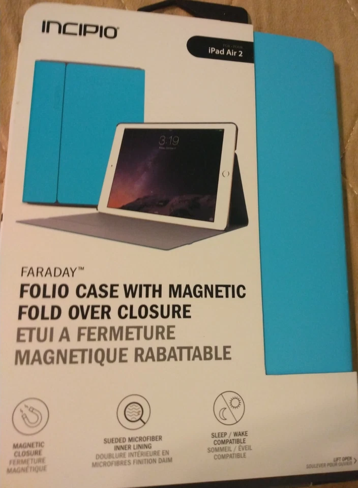 Incipio Apple iPad воздуха 2 синий бирюзовый чехол-книжка новый поврежден - Изображение 1 из 4