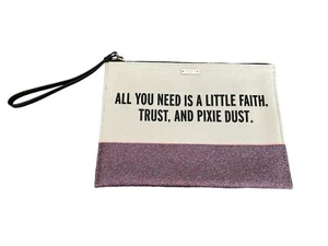 Disney Parks Kate Spade Faith Trust and Pixie Dust Wristlet Clutch Pouch EUC - Picture 1 of 7