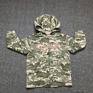 Carhartt Youth Jacket 7 Camo Boy Full Zip Hooded Logo - Picture 1 of 10
