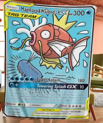 READ Magikarp & Wailord GX 161/181 Team Up Alternate Art Pokemon Large Blanket - Image 1 of 4