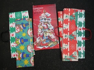 Vintage Original Rost Handarbeit Weihnachtsbaum Kartenhalter & 4 Geschenktüten 70er Jahre - Bild 1 von 10