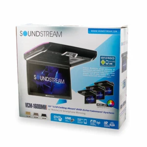 Soundsteam VCM-160DMH 16" LCD Overhead Flip Down DVD Player Android Mobile Link - Picture 1 of 9