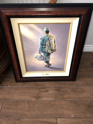 Thomas Kinkade Framed Heading Home 20x16 LE  99/330  GP  Oil Canvas Painting COA - Image 1 of 4