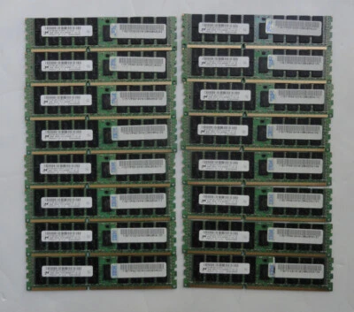 Lot of 16, Micron 8 GB 2Rx4 PC3-8500R-07-10-J0 Server RAM, MT36JSF1G72PZ-1G1D1AD - Image 1 of 3