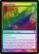Gigantiform FOIL Zendikar NM Green Rare MAGIC THE GATHERING MTG CARD ABUGames