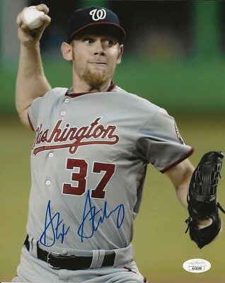 Stephen Strasburg signed Washington Nationals 8x10 photo autographed JSA - Image 1 of 2