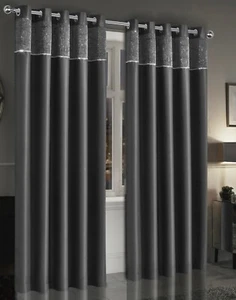 Brillante Brillante Brillante Banda de Lurex Adorno Liso Blackout Cortinas Anillo Superior - Imagen 1 de 9