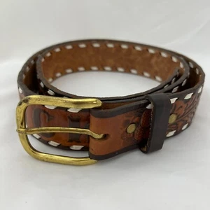 Western VTG Circle Y Leather Belt Men's 40 Tooled Embossed RICK Name 9235 Cowboy - Picture 1 of 16