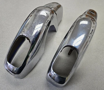 PAR DE AMORTIGUADORES PARACHOQUES TRASERO CROMADOS ORIGINALES USADOS PORSCHE 356B 356C 356SC 22 Foto 1 de 4