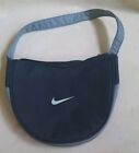 Nike Y2K Nylon Shoulder Bag Attachment 90's Black Gray Swoosh Zip Close Pockets