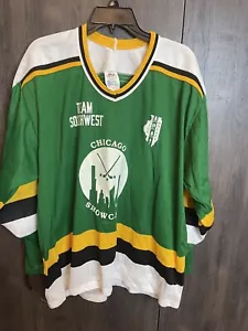 Maglia Hockey Vintage Chicago Illinois Vetrina Squadra Sud Ovest Adulto Grande Verde - Foto 1 di 9