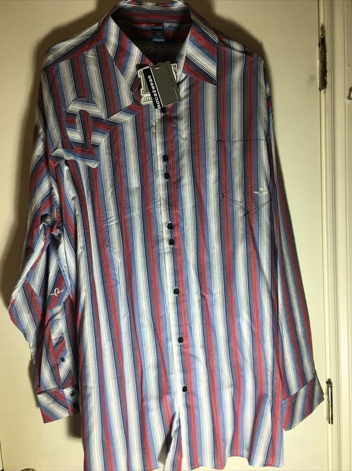 Camisa Rocawear Adulto 3XL Multicolor Manga Larga Abotonada Para Hombre Edición Décimo Año Nueva Con Etiquetas Foto 1 de 4
