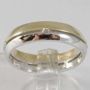 ANELLO ORO BIANCO GIALLO 750 18K, FEDE FEDINA CON DIAMANTI CT 0.05, ALTERNATA - Foto 1 di 9
