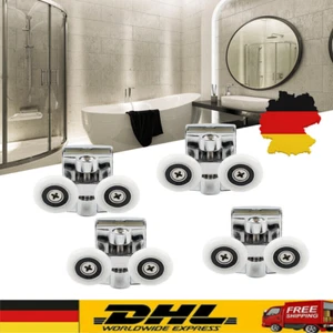 4X Duschtür Rolle Glastürrolle Duschkabine Tür-Rollen Rollenführung Doppelrad DE - Bild 1 von 10