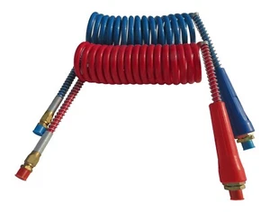 Road Superior 15 ft Nylon Coiled Air Line Set with 2 x 12” Leads and Dura Grips - Picture 1 of 4